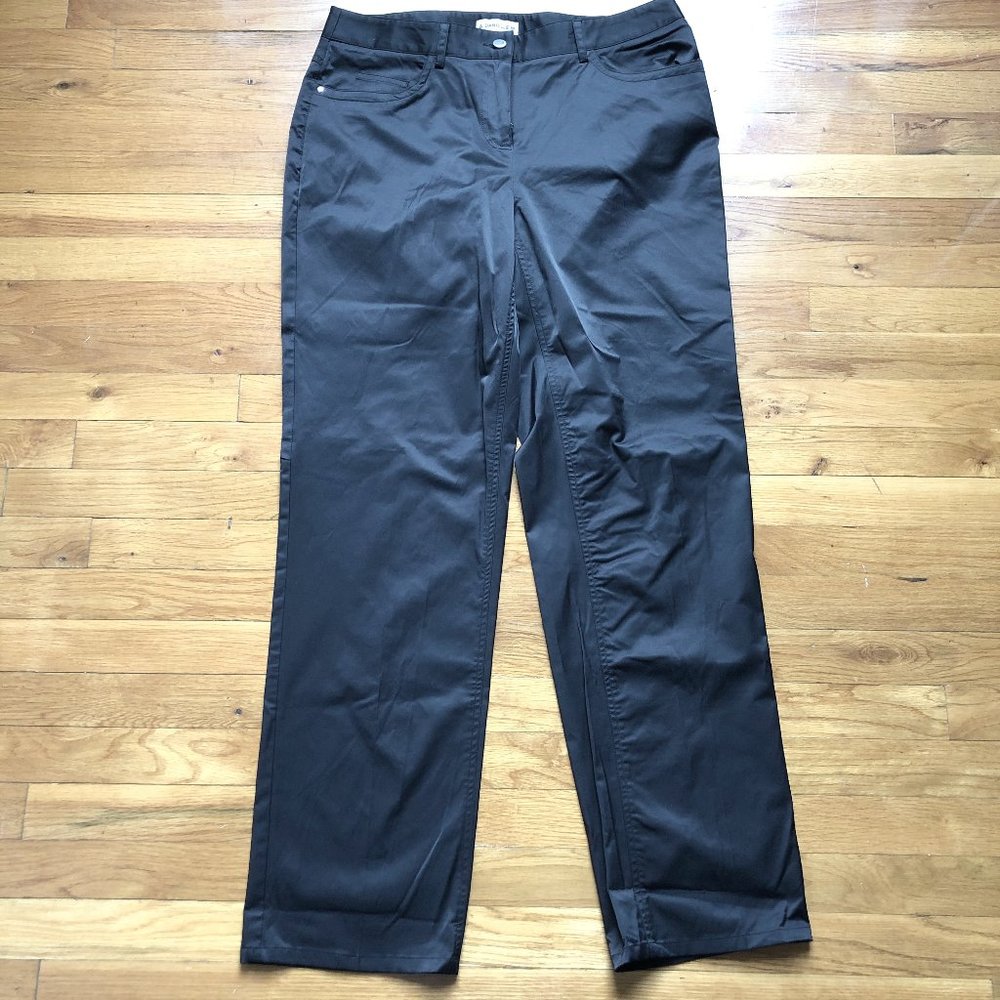 & Danielle M Black Satiny Shiny Pants Size 14 Glam